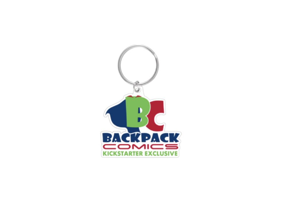 Backpack Comics logo keychain